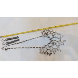 Brighton Tassel Earrings with Silver Coral Necklace